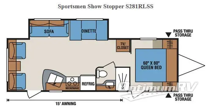 2015 KZ Sportsmen Show Stopper S281RLSS Floorplan Photo