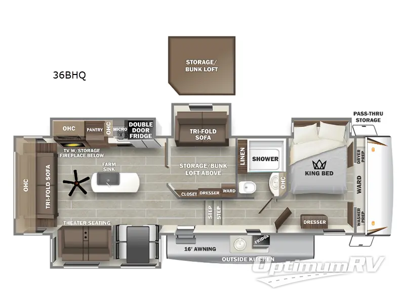 2023 Forest River Sabre 36BHQ Floorplan Photo