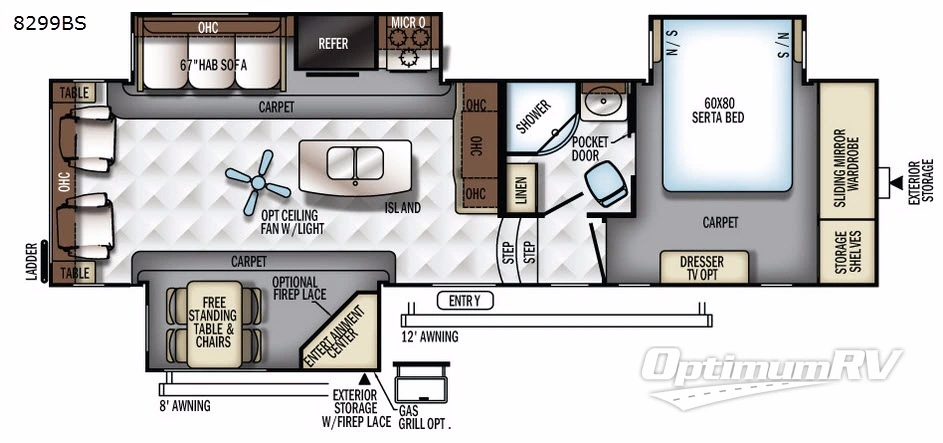 2017 Forest River Rockwood Signature Ultra Lite 8299BS Floorplan Photo