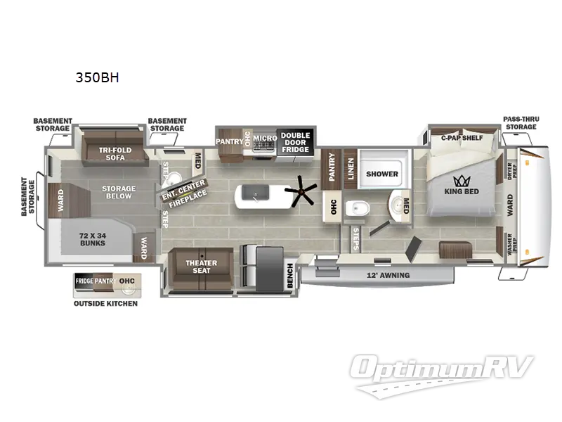 2023 Forest River Sabre 350BH Floorplan Photo
