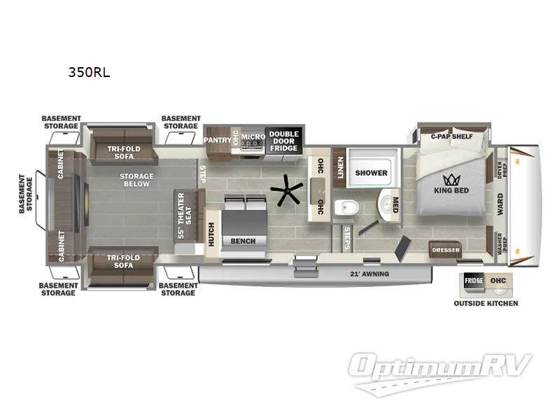 2023 Forest River Sabre 350RL RV Floorplan Photo