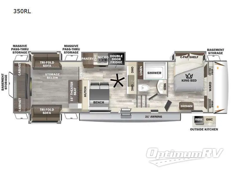 2023 Forest River Sabre 350RL Floorplan Photo
