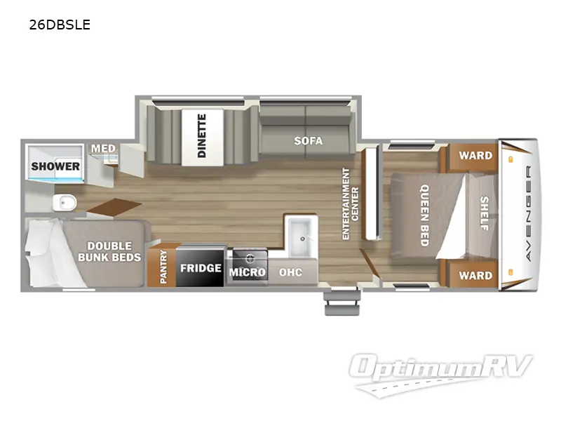 2022 Prime Time Avenger 26DBSLE Floorplan Photo