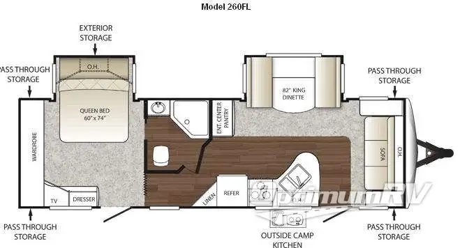 2011 Keystone Outback 260 FL Floorplan Photo