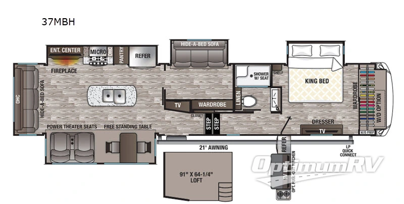 2020 Forest River Cedar Creek Silverback 37MBH RV Floorplan Photo