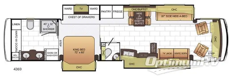 2016 Newmar Ventana 4369 Floorplan Photo