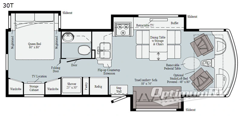 2020 Winnebago Adventurer 30T RV Floorplan Photo