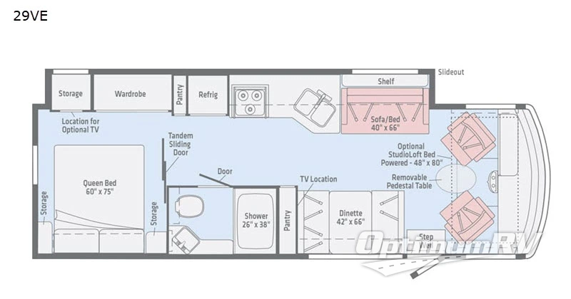 2019 Winnebago Vista 29VE RV Floorplan Photo