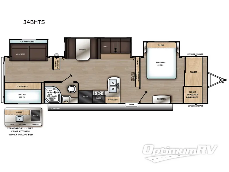 2023 Forest River Aurora 34BHTS Floorplan Photo