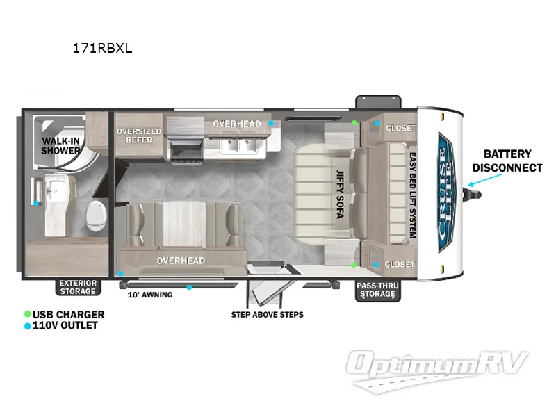 2024 Forest River Salem Cruise Lite 171RBXL Floorplan Photo