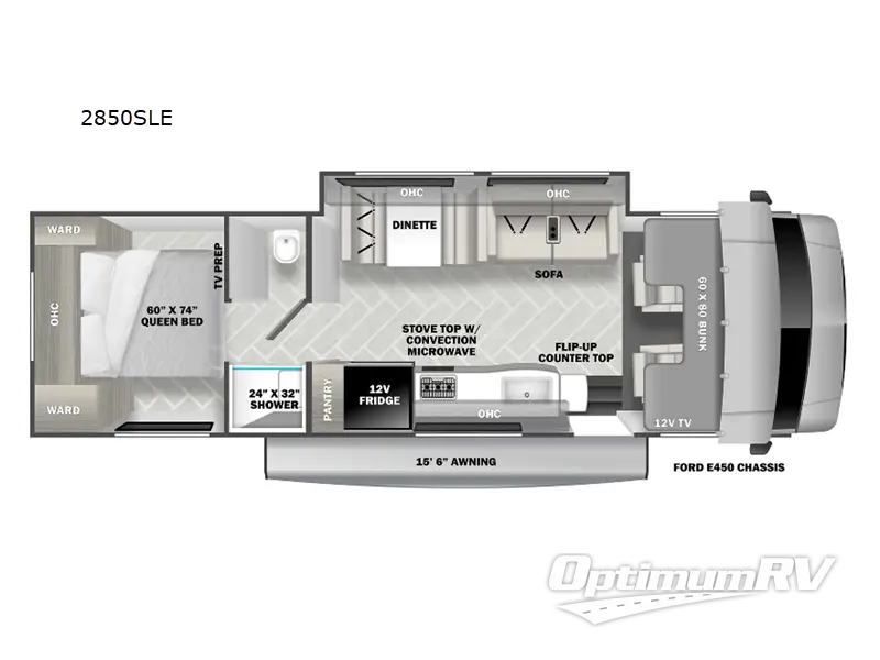 2023 Forest River Sunseeker 2850SLE Ford RV Floorplan Photo