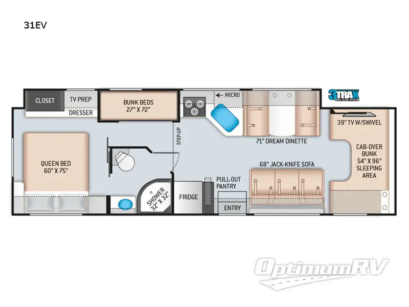 2022 Thor Chateau 31EV Floorplan Photo