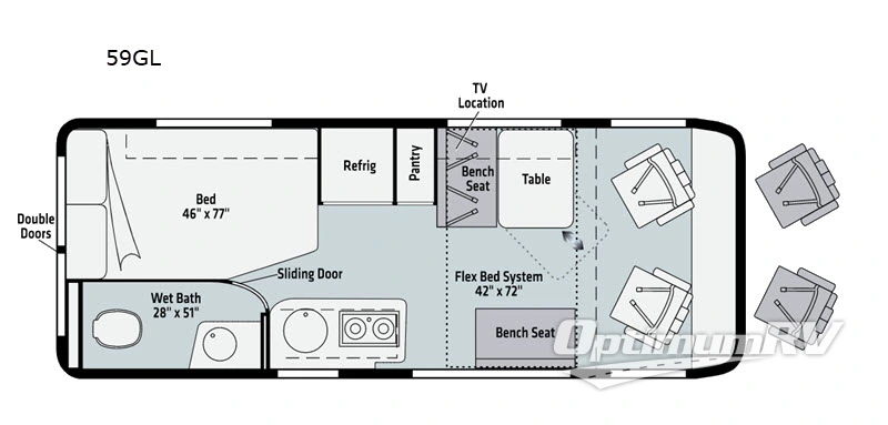 2021 Winnebago Travato 59GL RV Floorplan Photo