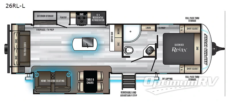 2020 Forest River Cherokee Alpha Wolf 26RL-L RV Floorplan Photo