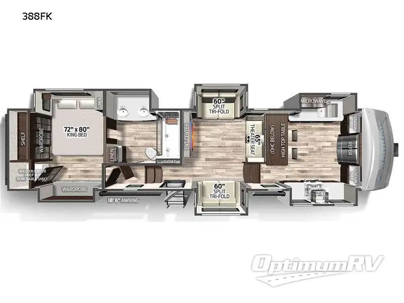 2022 Palomino Columbus 388FK Floorplan Photo