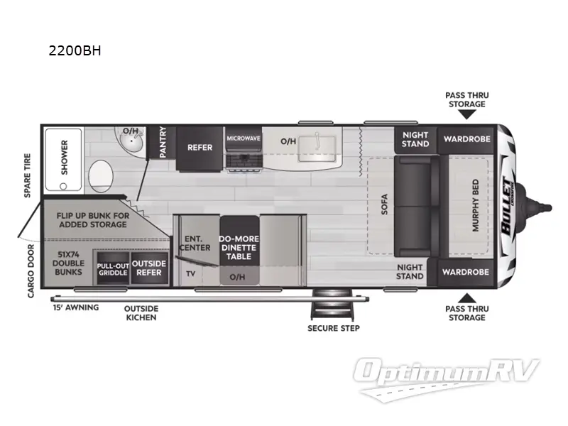 2022 Keystone Bullet 2200BH Floorplan Photo