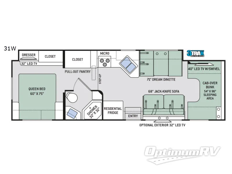 2017 Thor Four Winds 31W Floorplan Photo