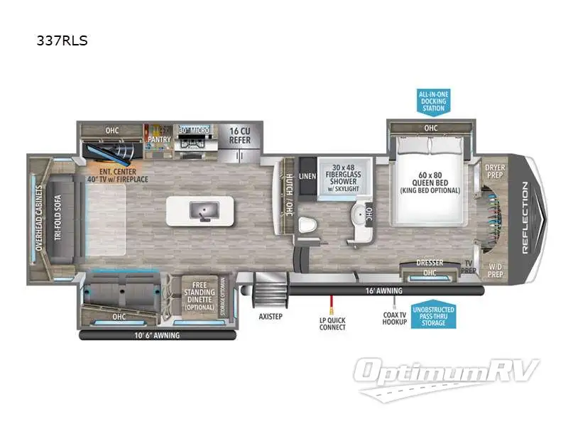 2023 Grand Design Reflection 337RLS Floorplan Photo