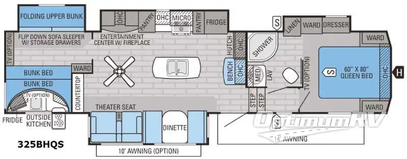 2016 Jayco Eagle 325BHQS Floorplan Photo