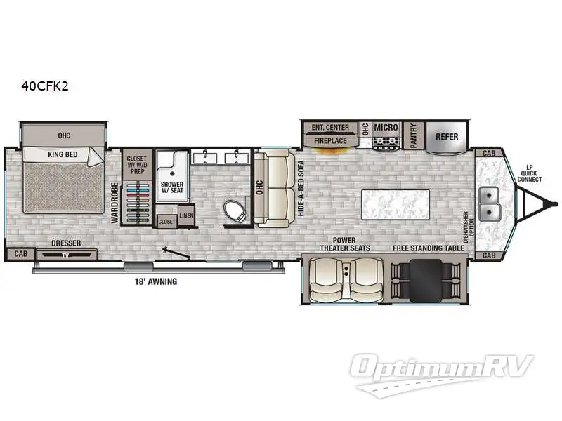 2022 Forest River Cedar Creek Cottage 40CFK2 Floorplan Photo