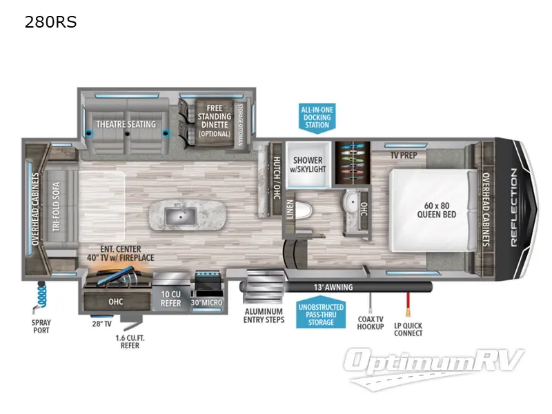 2022 Grand Design Reflection 150 Series 280RS Floorplan Photo