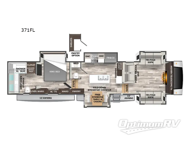 2023 Forest River Cedar Creek 371FL Floorplan Photo