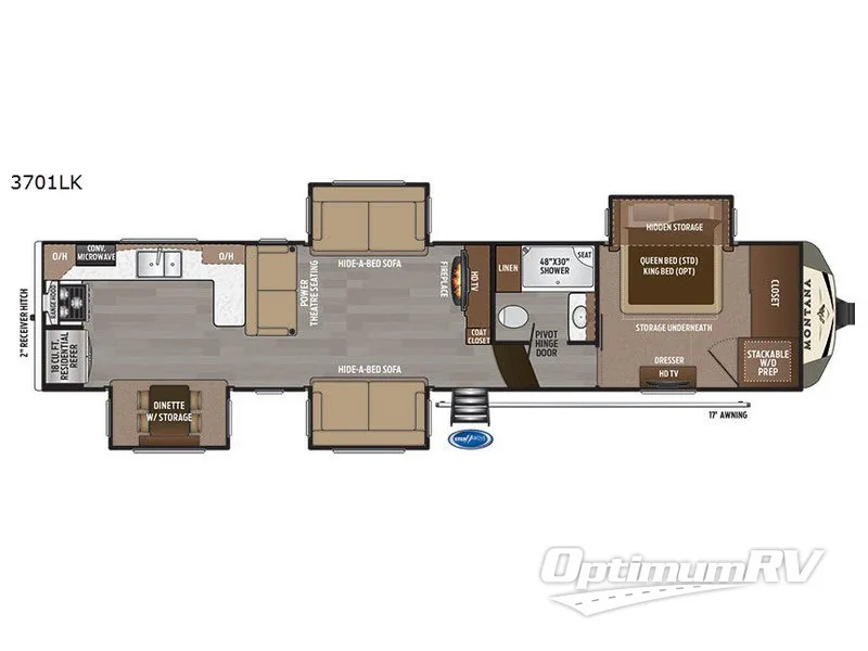 2018 Keystone Montana 3701LK Floorplan Photo