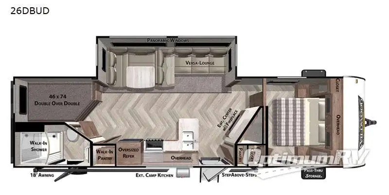 2021 Forest River Wildwood 26DBUD Floorplan Photo