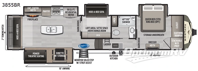 2020 Keystone Montana 3855BR Floorplan Photo