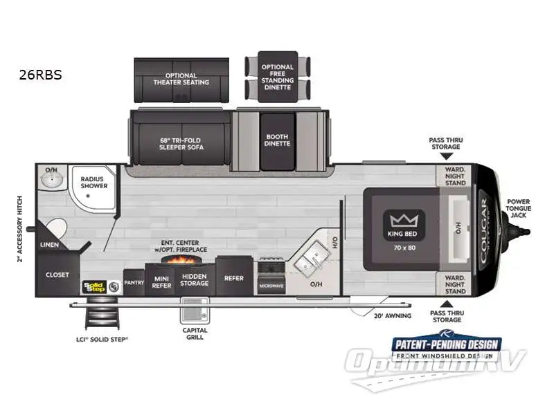 2023 Keystone Cougar Half-Ton 26RBS Floorplan Photo
