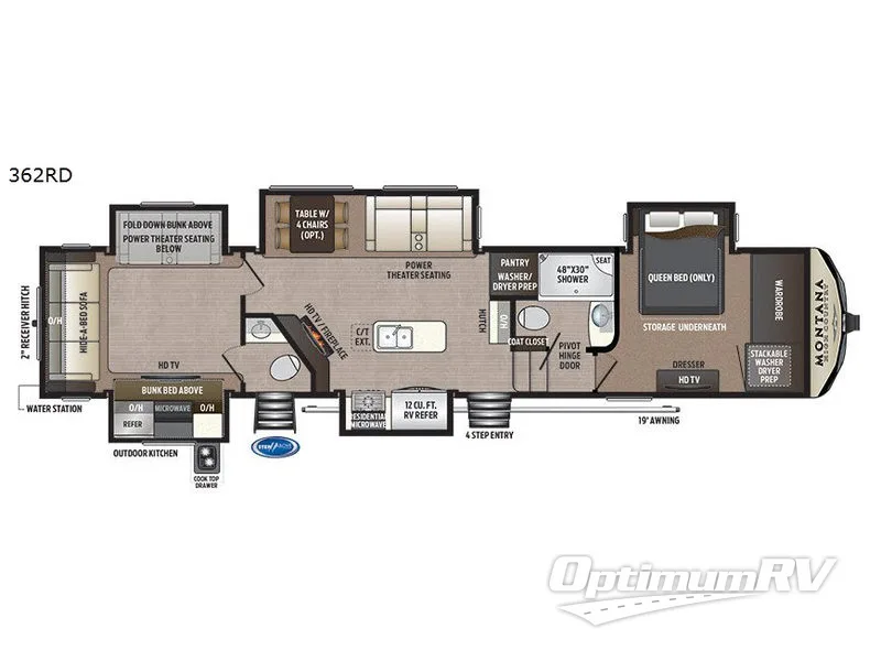 2018 Keystone Montana High Country 362RD Floorplan Photo