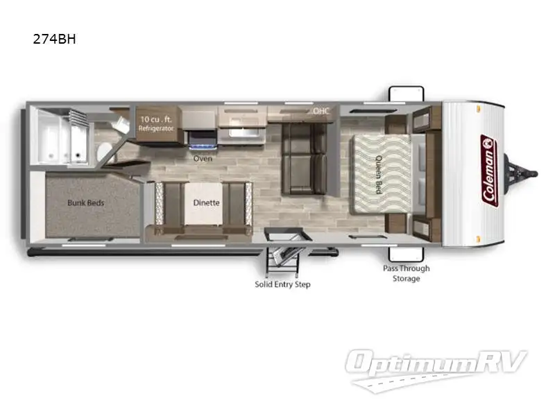 2021 Dutchmen Coleman Lantern LT Series 274BH Floorplan Photo