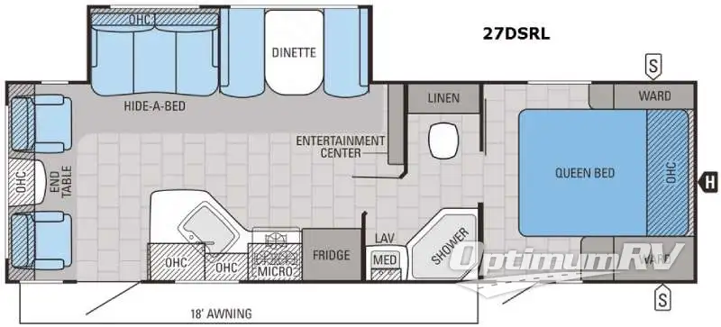 2016 Jayco White Hawk 27DSRL Floorplan Photo