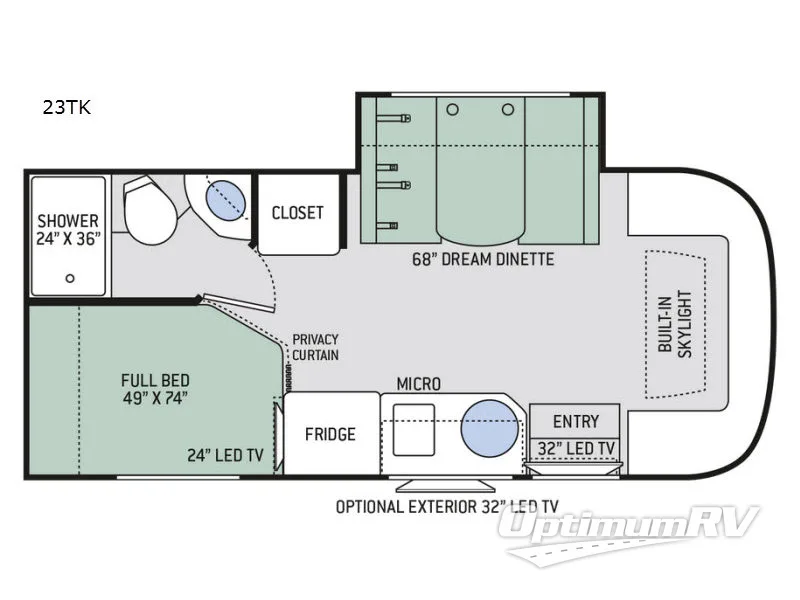 2017 Thor Compass 23TK Floorplan Photo