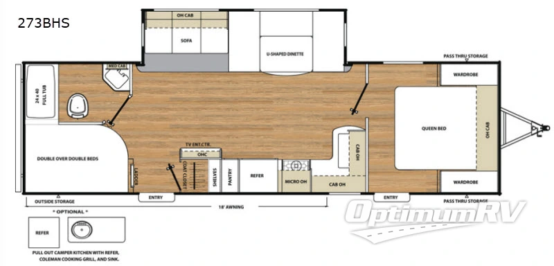 2018 Coachmen Catalina Legacy 273BHS Floorplan Photo