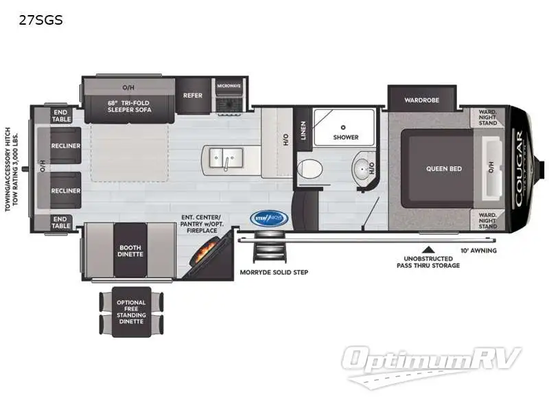 2021 Keystone Cougar Half-Ton 27SGS Floorplan Photo