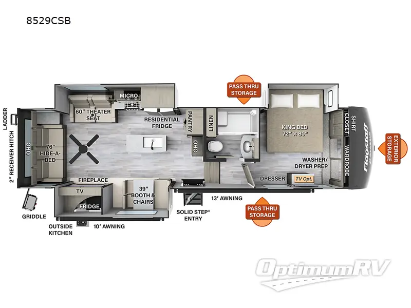 2023 Forest River Flagstaff Classic 8529CSB Floorplan Photo