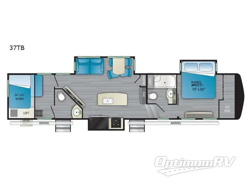 2022 Heartland Bighorn Traveler 37TB RV Floorplan Photo