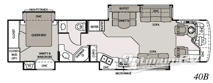 2006 Mandalay Luxury Division Mandalay Class A 40B Floorplan Photo