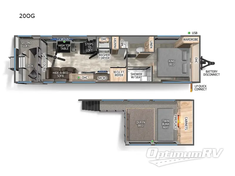 2025 Forest River Cherokee Timberwolf 20OG Floorplan Photo
