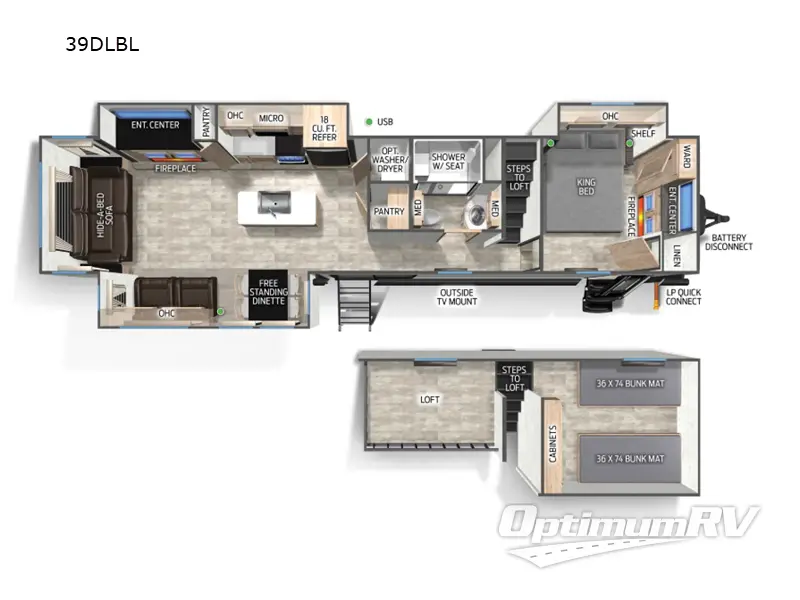 2025 Forest River Cherokee Black Label 39DLBL Floorplan Photo