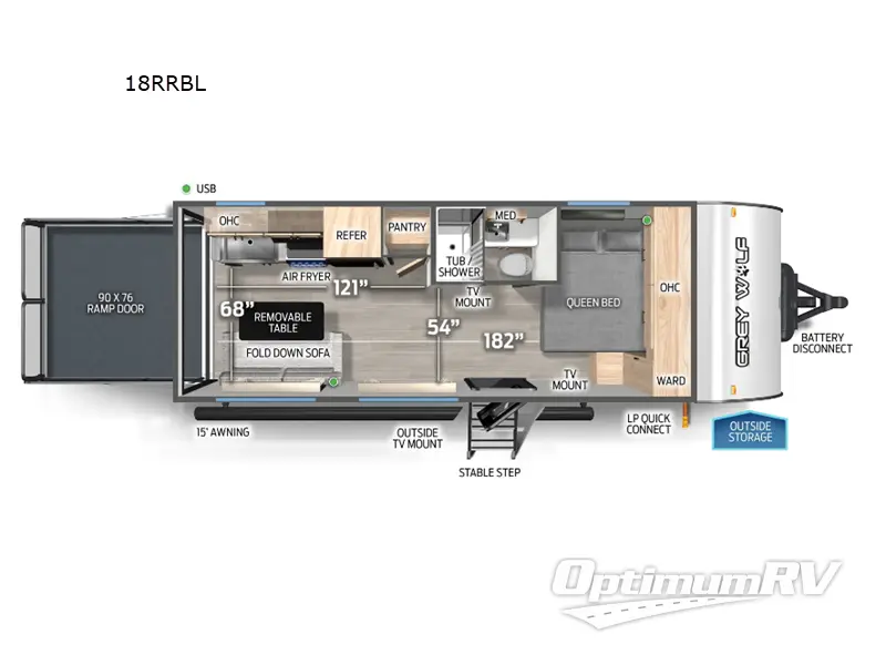 2025 Forest River Cherokee Grey Wolf Black label 18RRBL Floorplan Photo