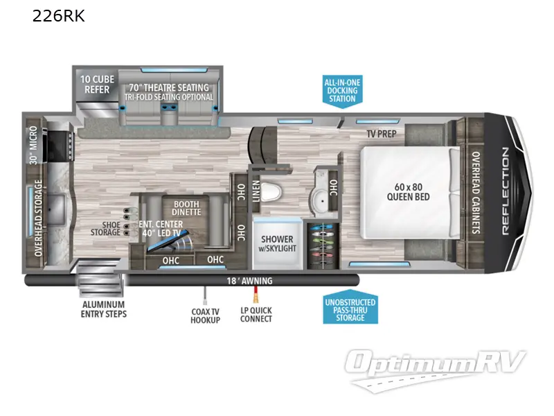 2022 Grand Design Reflection 150 Series 226RK Floorplan Photo