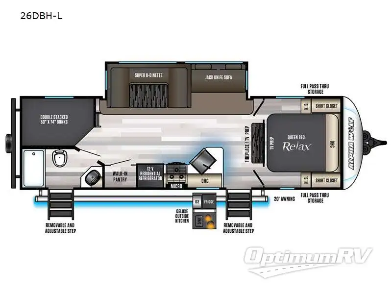 2021 Forest River Cherokee Alpha Wolf 26DBH-L Floorplan Photo
