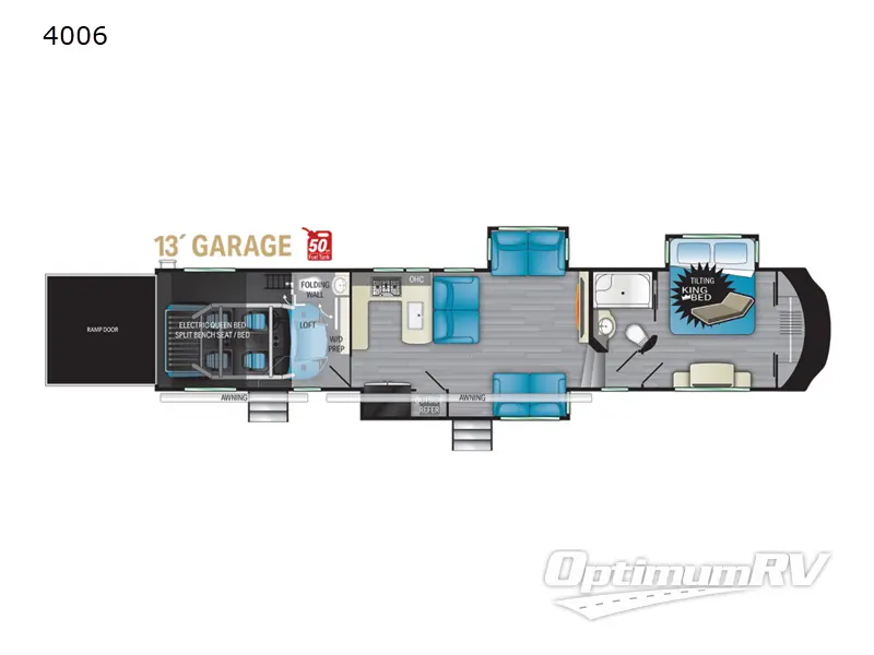 2022 Heartland Cyclone 4006 RV Floorplan Photo