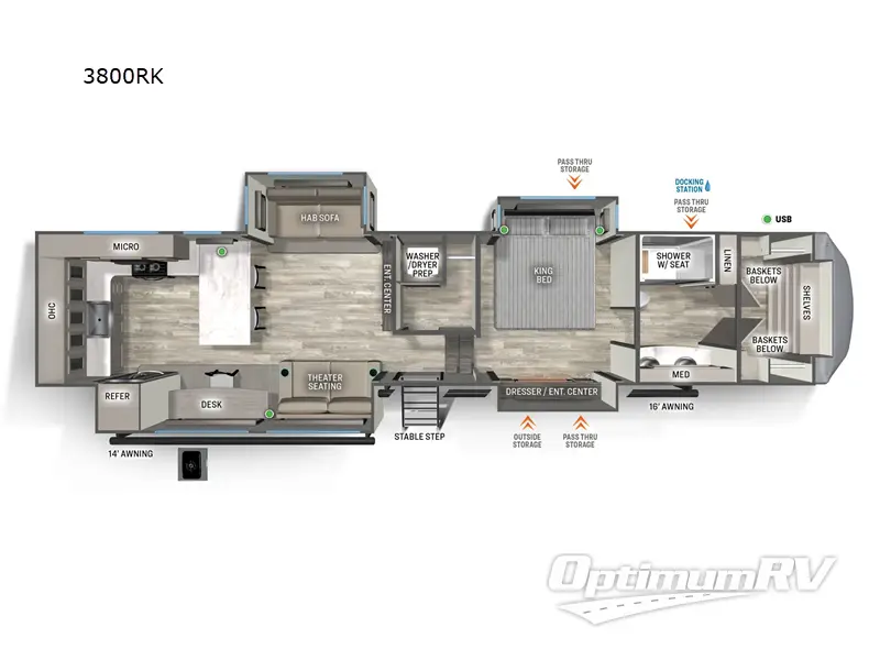 2024 Forest River Sierra 3800RK Floorplan Photo