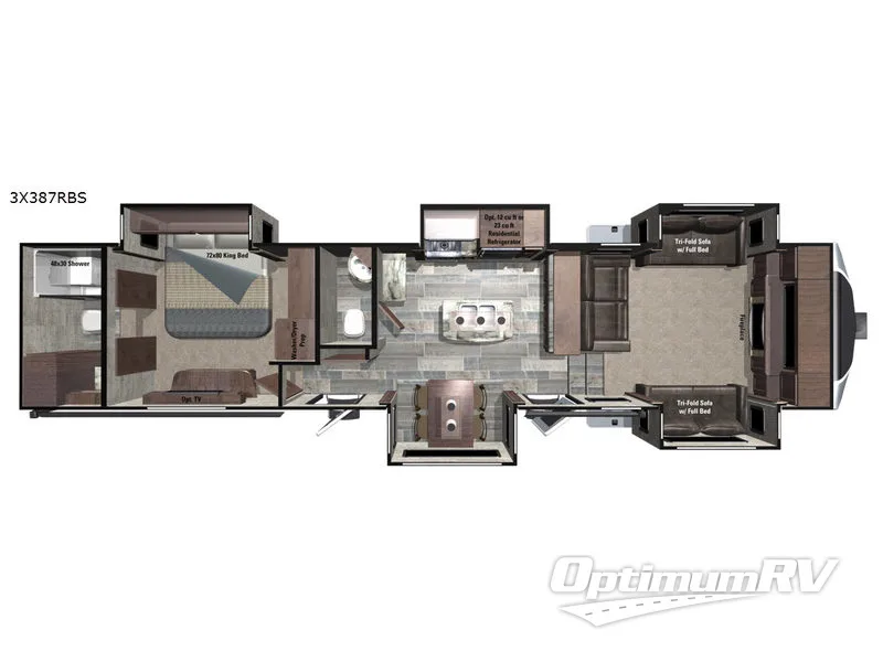 2018 Highland Ridge Open Range 3X 387RBS Floorplan Photo