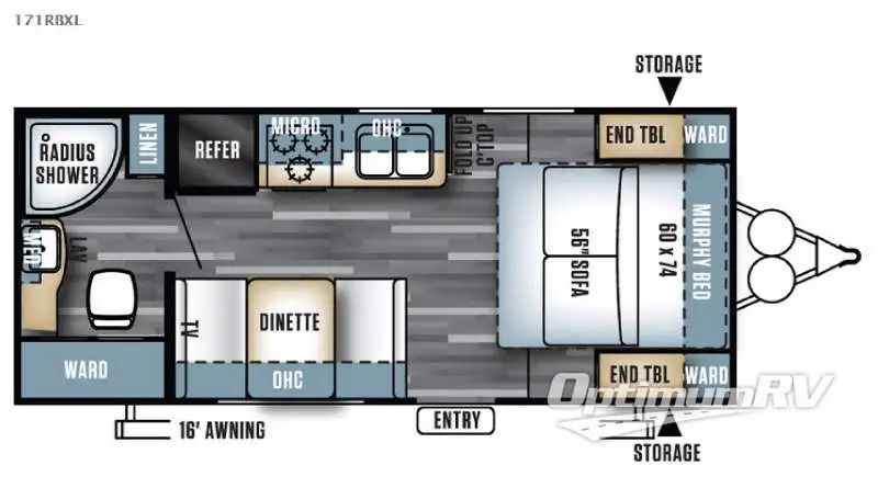 2016 Forest River Salem Cruise Lite 171RBXL Floorplan Photo