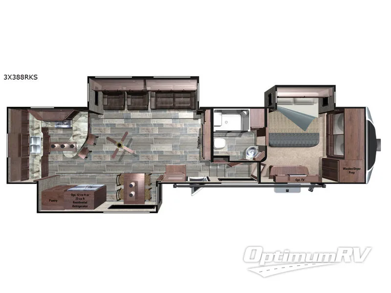 2018 Highland Ridge Open Range 3X 388RKS Floorplan Photo