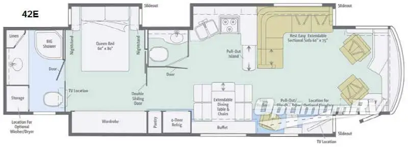 2014 Winnebago Journey 42E RV Floorplan Photo